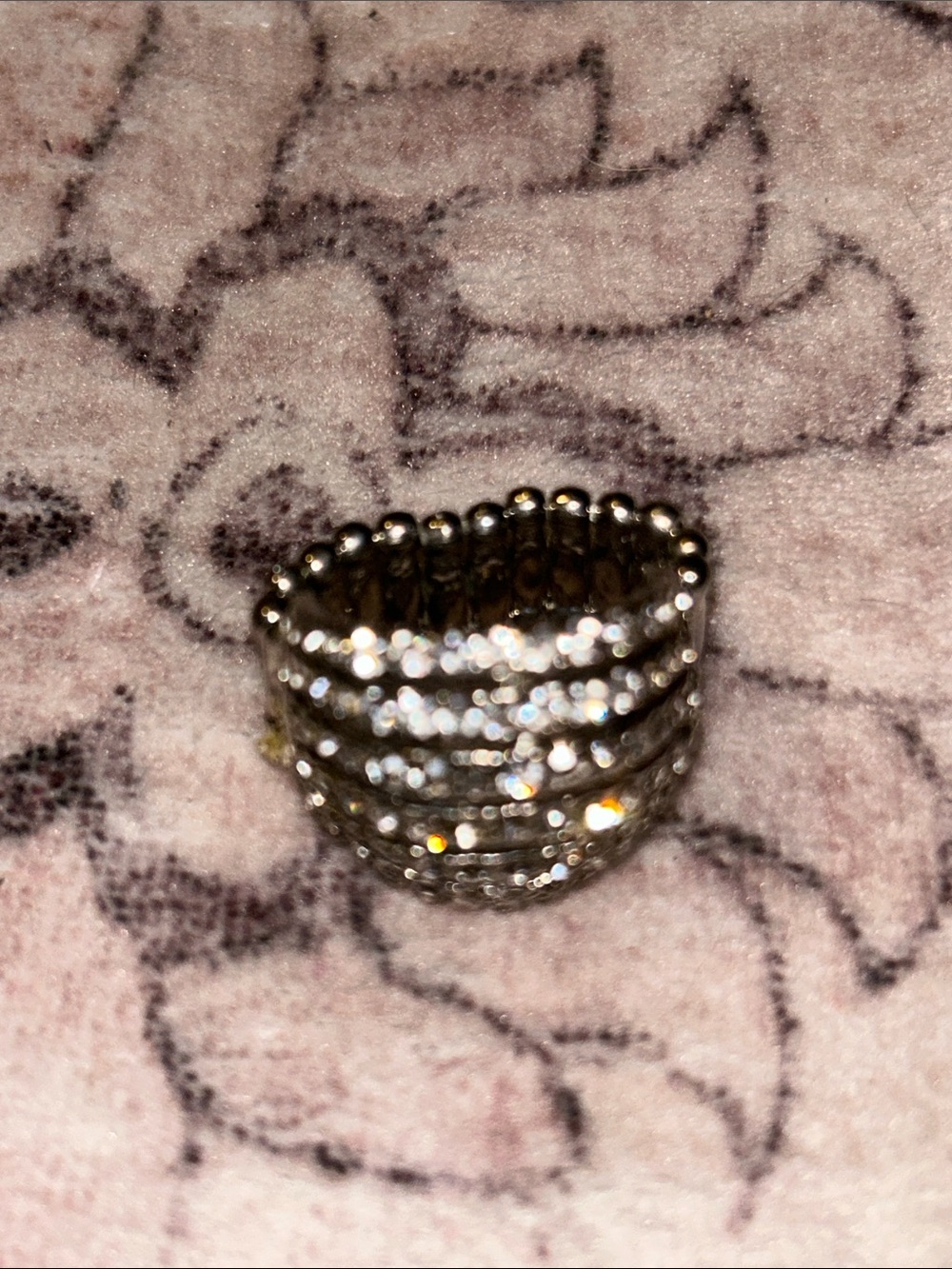 Sparkling Multi-Row Silver Crystal Ring - Women Jewelry